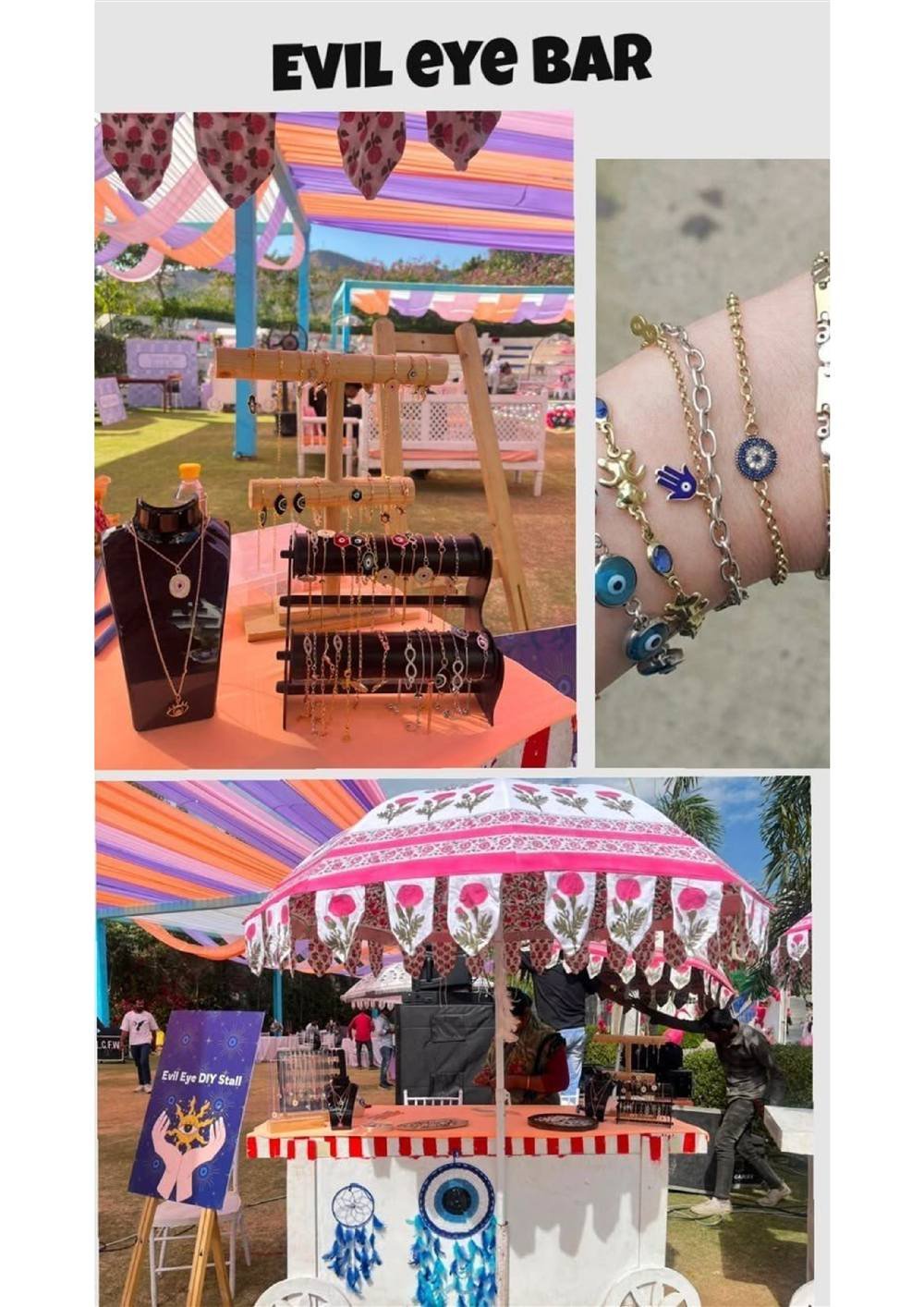 Evil Eye DIY Jewelry Bar Carnival Stall — Carnival Artist wedding stall by Rajasthan Event Management